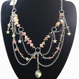 Boho Jasper Multi Layer Necklace NWT
